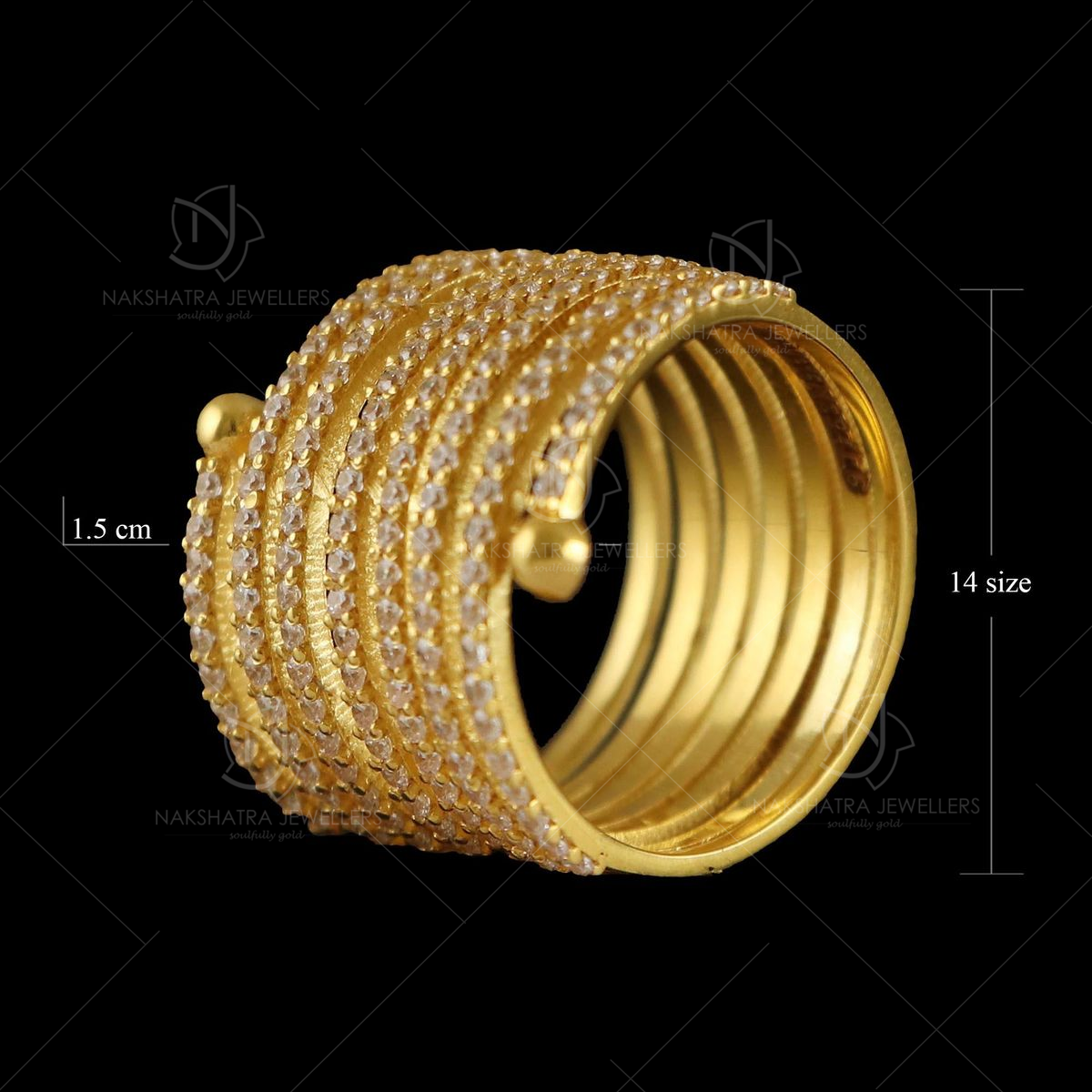 CZ 18k Gold Plated Long Spring Leaf Ring at Best Price in Jaipur | MS Sales  Corp