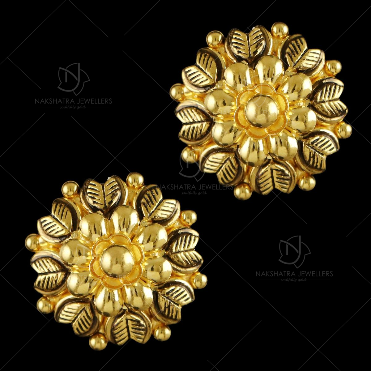 Antique Gold Beaded Star & Moon Stud Earring Designs – Digital Dress Room