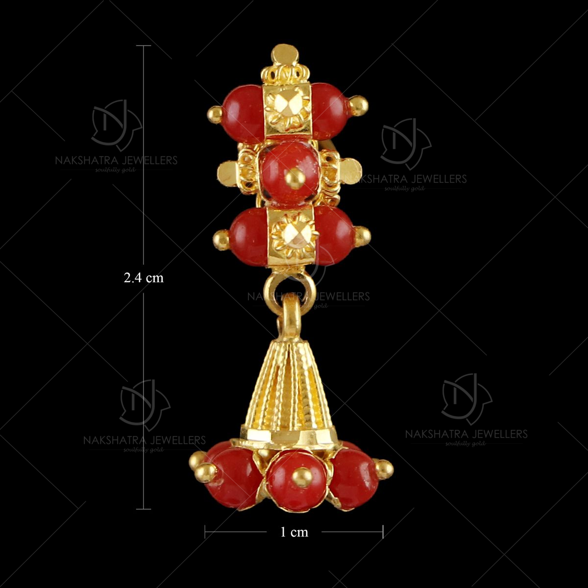 Gold-Plated Red Ruby Stone-Studded Jewellery Set