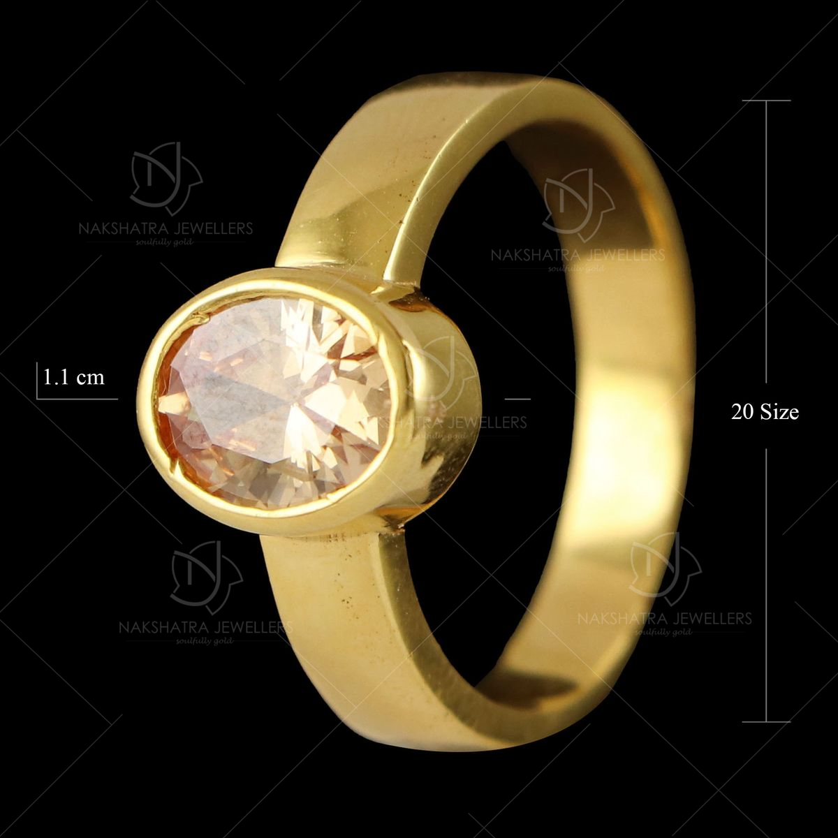 Buy quality 916 gold fancy green stone ladies ring in Ahmedabad