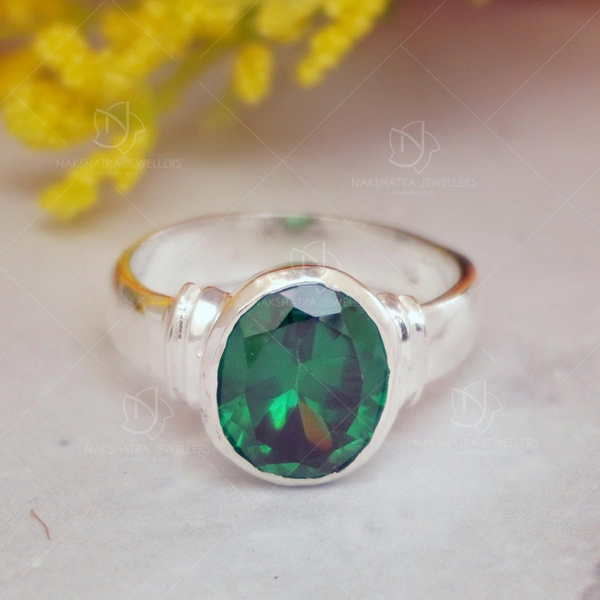 Amazon.com: Natural Emerald Diamond Ring, 14K Gold Ring, Emerald White Gold  Ring, Solitaire Emerald Ring, May Birthstone, Diamond Ring, Statement Ring  (4): Clothing, Shoes & Jewelry